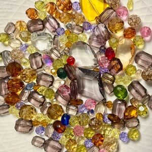 Colorful, beads vintage plastic.